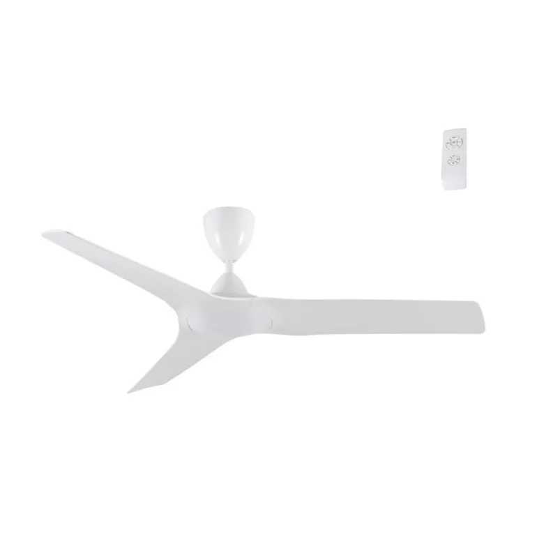 Ventilador de techo Storm IP44 Sin luz acabado blanco motor AC 3 velocidades para exterior 132cm Ø