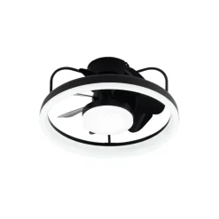 Ventilador de techo Strike negro LED 50w 3CCT acabado negro estilo moderno plafón ventilador motor DC 49cm Ø