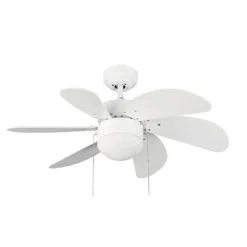 Ventilador de techo Tabit blanco 1xE27 acabado blanco aspas acabado blanco estilo moderno motor AC 84cm Ø