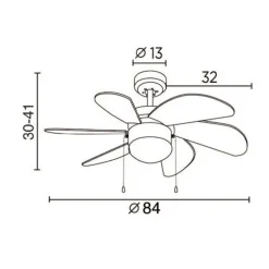 Ventilador de techo Tabit cuero 1xE27 acabado cuero (oro envejecido) aspas acabado marrón estilo moderno motor AC 84cm Ø