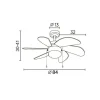 Ventilador de techo Tabit plata 1xE27 acabado plata aspas acabado plata estilo moderno motor AC 84cm Ø