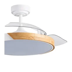 Ventilador de techo Taoro blanco LED 72w 3CCT acabado blanco estilo moderno aspas plegables motor DC 106cm Ø