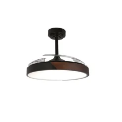 Ventilador de techo Taoro negro LED 72w 3CCT acabado negro estilo moderno aspas plegables motor DC 106cm Ø