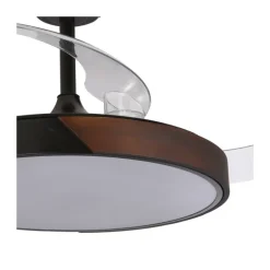 Ventilador de techo Taoro negro LED 72w 3CCT acabado negro estilo moderno aspas plegables motor DC 106cm Ø