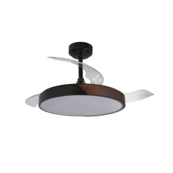 Ventilador de techo Taoro negro LED 72w 3CCT acabado negro estilo moderno aspas plegables motor DC 106cm Ø