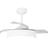 Ventilador de techo Tornado Mini blanco LED 48w 3CCT acabado blanco estilo moderno aspas plegables motor DC 92cm Ø