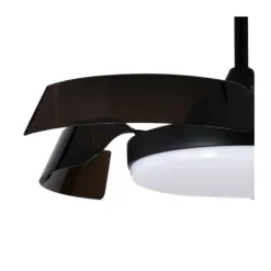 Ventilador de techo Tusa negro LED 36w 3CCT acabado negro estilo moderno aspas plegables motor DC 107cm Ø