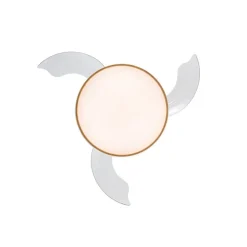 Ventilador de techo Venus Mini blanco/haya LED 46w 3CCT acabado blanco/haya estilo moderno aspas plegables motor DC 92cm Ø