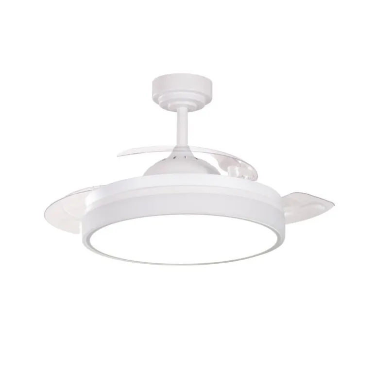 Ventilador de techo Vera blanco LED 35W 3CCT acabado blanco estilo moderno aspas plegables motor DC 106cm Ø