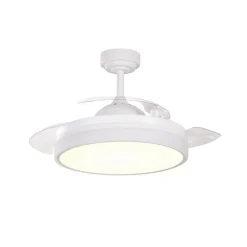 Ventilador de techo Vera blanco LED 35W 3CCT acabado blanco estilo moderno aspas plegables motor DC 106cm Ø