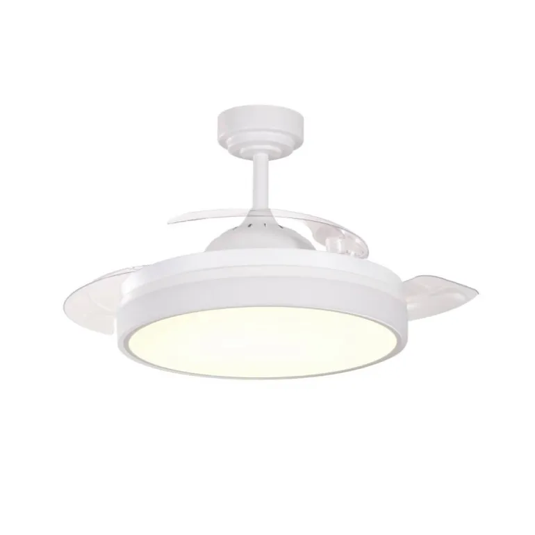 Ventilador de techo Vera blanco LED 35W 3CCT acabado blanco estilo moderno aspas plegables motor DC 106cm Ø