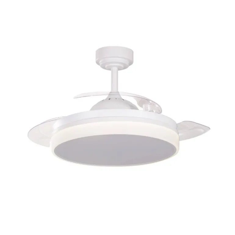 Ventilador de techo Vera blanco LED 35W 3CCT acabado blanco estilo moderno aspas plegables motor DC 106cm Ø