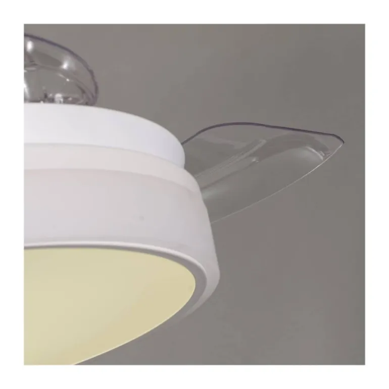 Ventilador de techo Vera Blanco Mini LED 40w 3CCT acabado blanco estilo moderno aspas plegables motor DC 91cm Ø