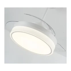 Ventilador de techo Vera Blanco Mini LED 40w 3CCT acabado blanco estilo moderno aspas plegables motor DC 91cm Ø