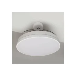 Ventilador de techo Yet LED 36w 3CCT acabado blanco estilo moderno aspas plegables motor DC 106cm Ø